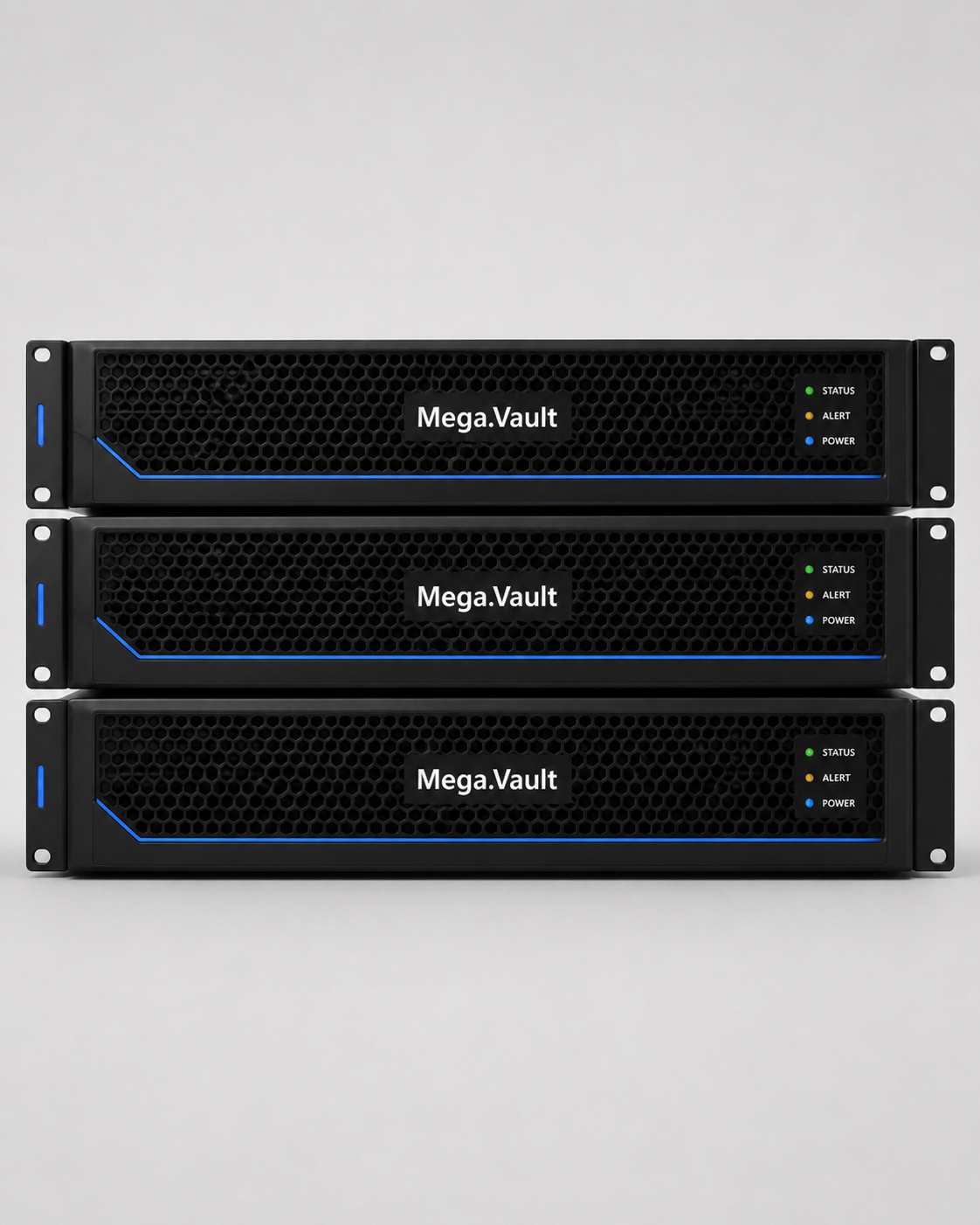 Mega.Vault three-node storage cluster